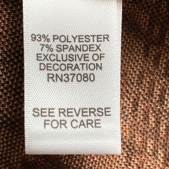 Cato NEW Brown & Tan Plaid/Houndstooth Print Plus Size Blazer Jacket Size 22/24 - Picture 5 of 6